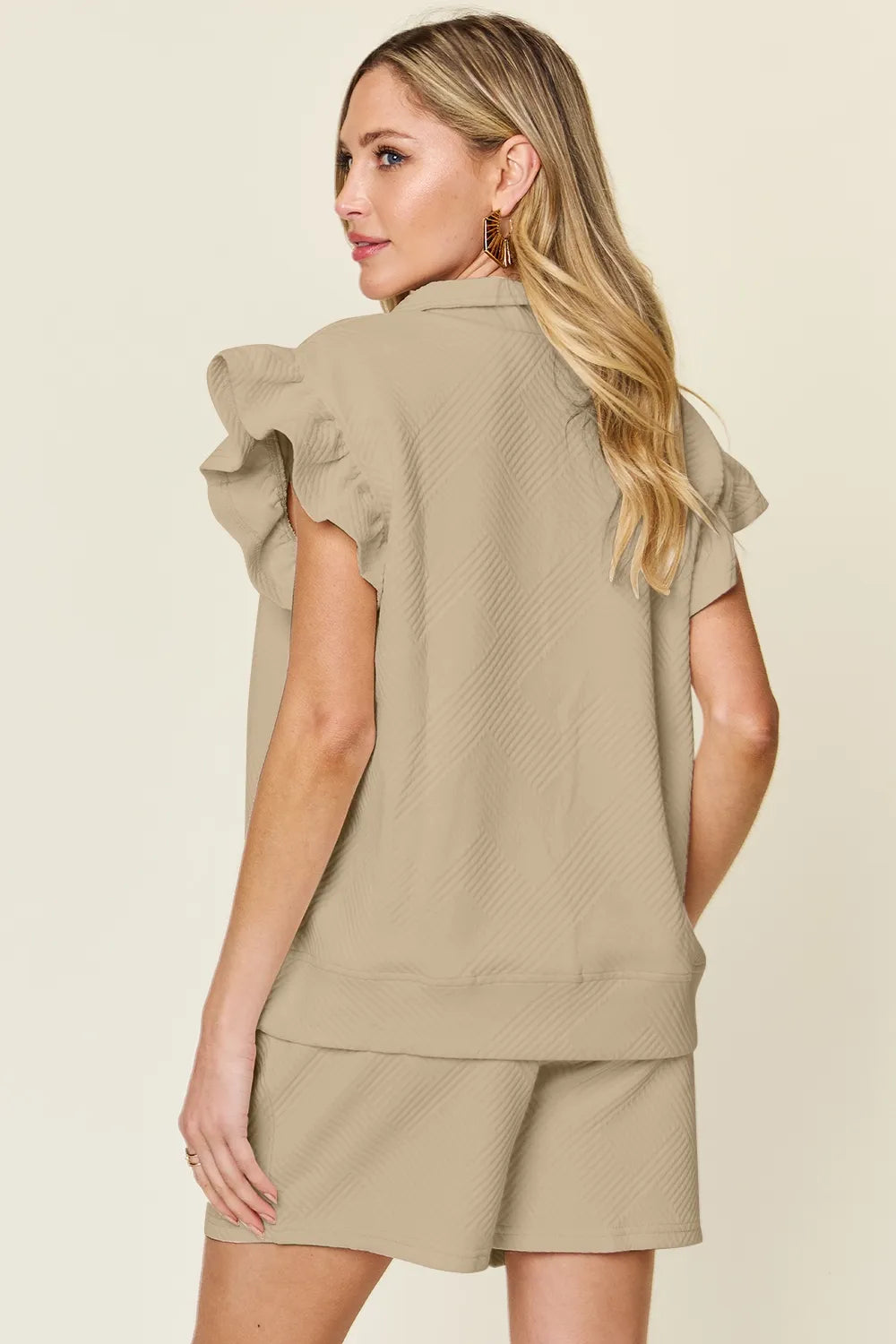0638d994-8549-404d-b475-941bb4836c8b-Max.jpg Double Take Full Size Texture Flounce Sleeve Top and Drawstring Shorts Set - Image 33