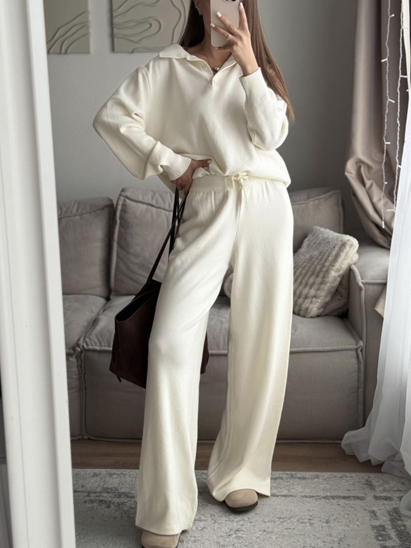 07de1c66-df86-4f21-864f-5a80d27fafa2-Max.jpg Polo Collar Top and Pants or Skirt Knit Set - Image 4
