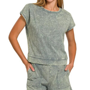 Zenana Premium Cotton Washed Sleeveless Top & Shorts Set