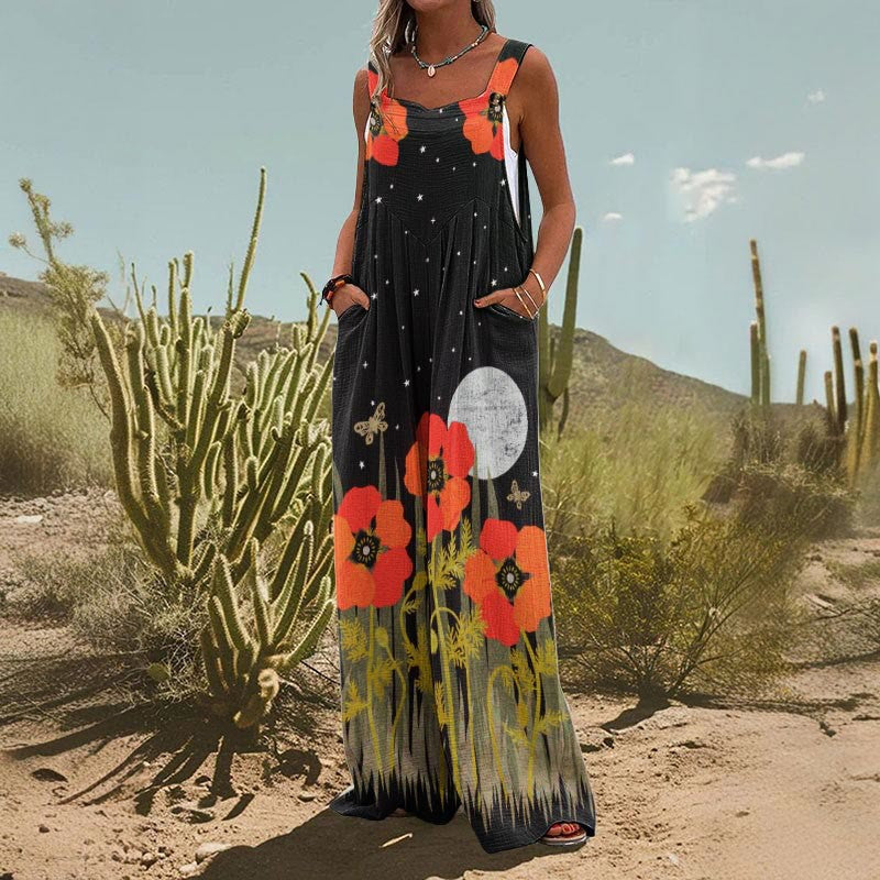 0f8daf07-87be-4922-8ccf-2231a2fb9f98.jpg Women's Square-Neck Floral Sleeveless Jumpsuit - Image 8