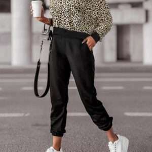 Leopard Print Sweatshirt and Jogger Set