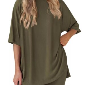 Full Size Half Sleeve T-Shirt and Shorts Set Plus Size