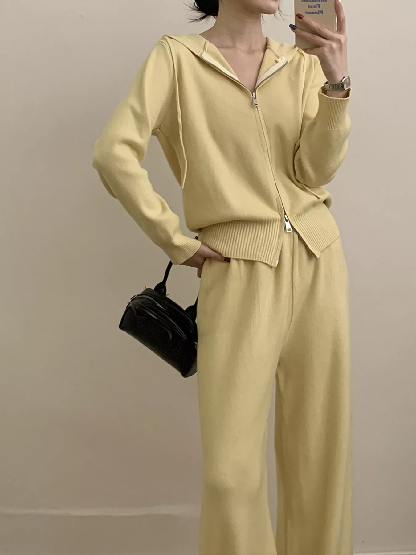 1ff014c8a5564524b58018351e9d96ff-Max-Origin.jpg Zip Up Cardigan and Drawstring Wide Leg Pants Knit Set - Image 25