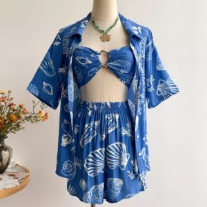 Seashell Print 3-Piece Summer Set