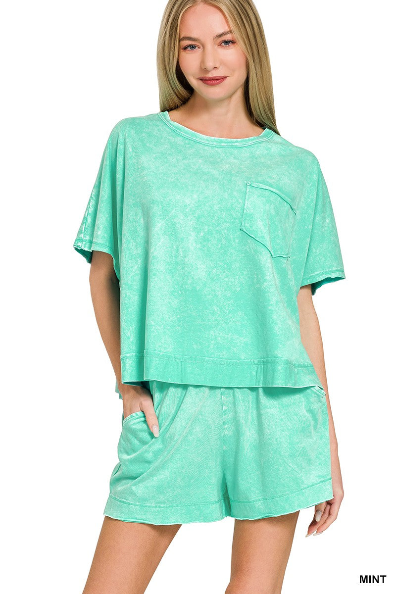 24f7af74384c42909a947e430950cb27-Max.jpg Zenana Acid Washed Oversized Top & Shorts Set
