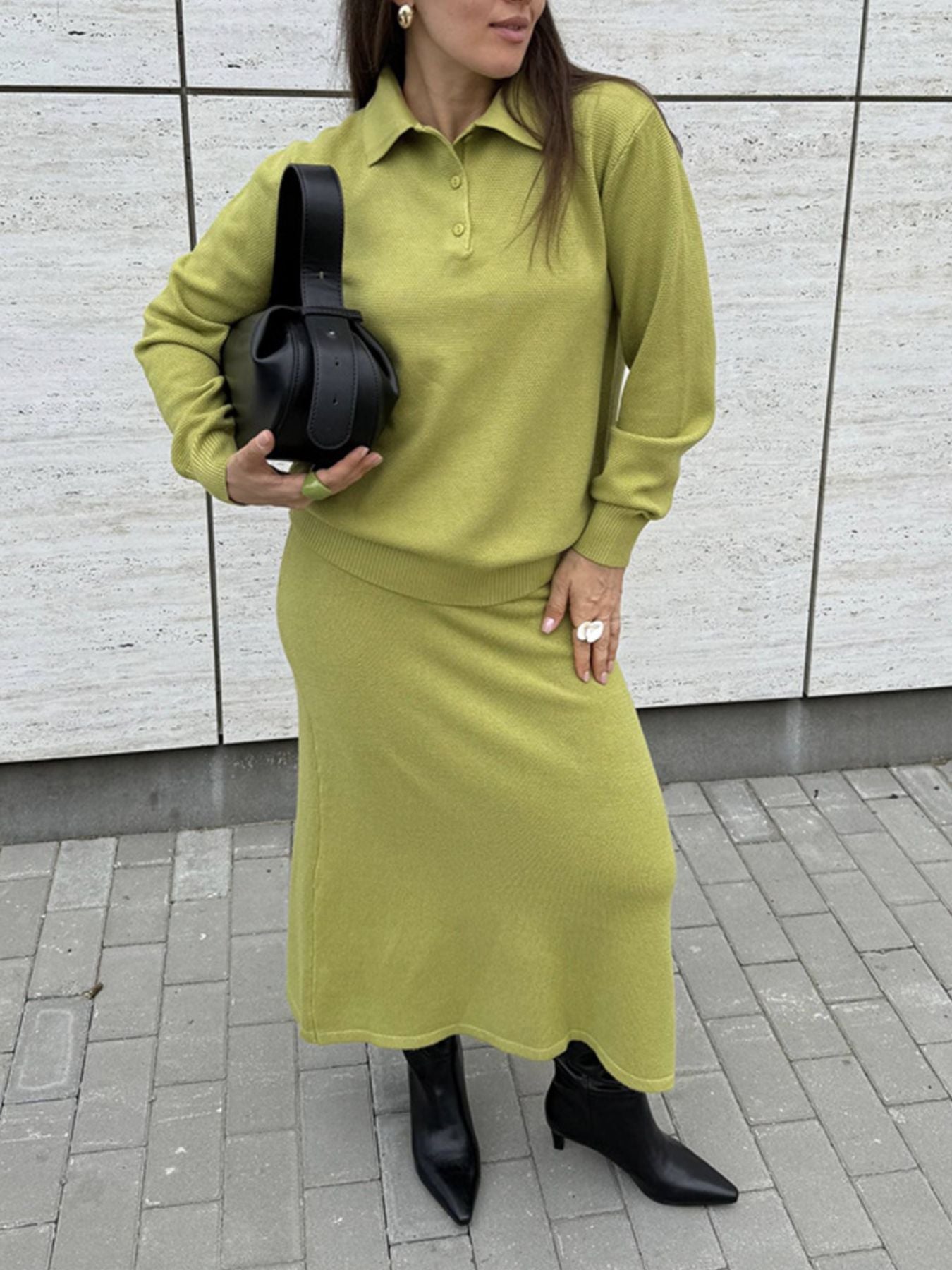 27083d2e-0463-4fd0-b30f-65870ae4aa8b-Max.jpg Polo Collar Top and Pants or Skirt Knit Set - Image 25