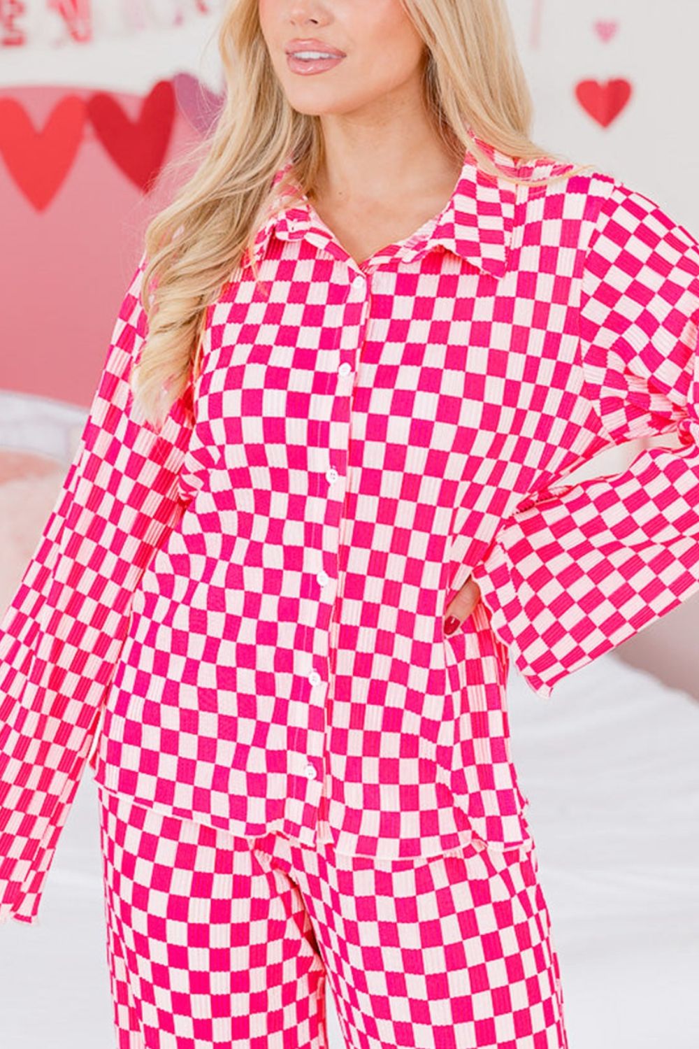 2bd50f07-2743-4c5f-aeb1-9ab0bf1b243d-Max.jpg Checkerboard Print Long Sleeve Top and Pants Set - Image 6