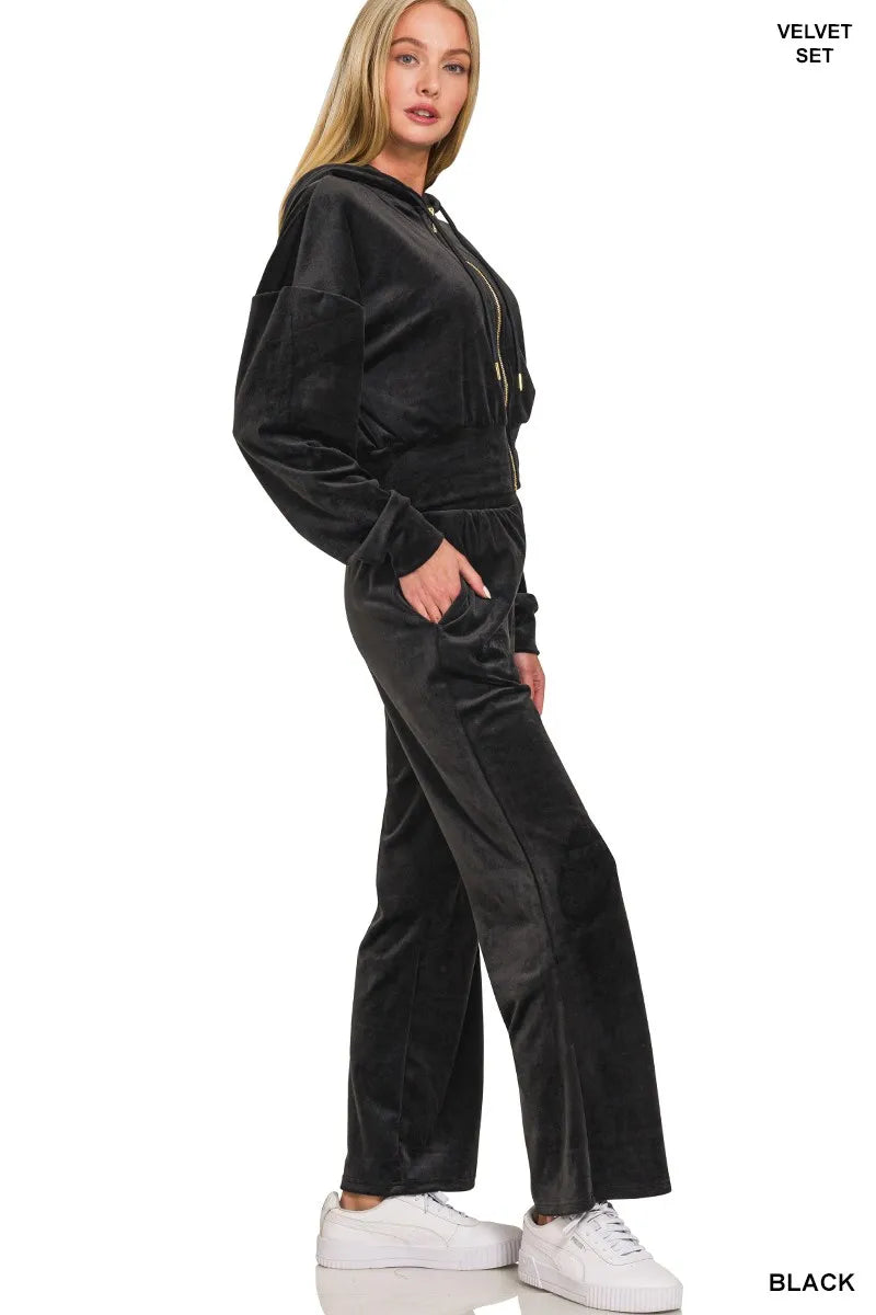 2ed5ba6fb16c4abeadf4971bf565fccf-Max-Origin.jpg Zenana Velvet Zip Up Hoodie and Pants Set - Image 2