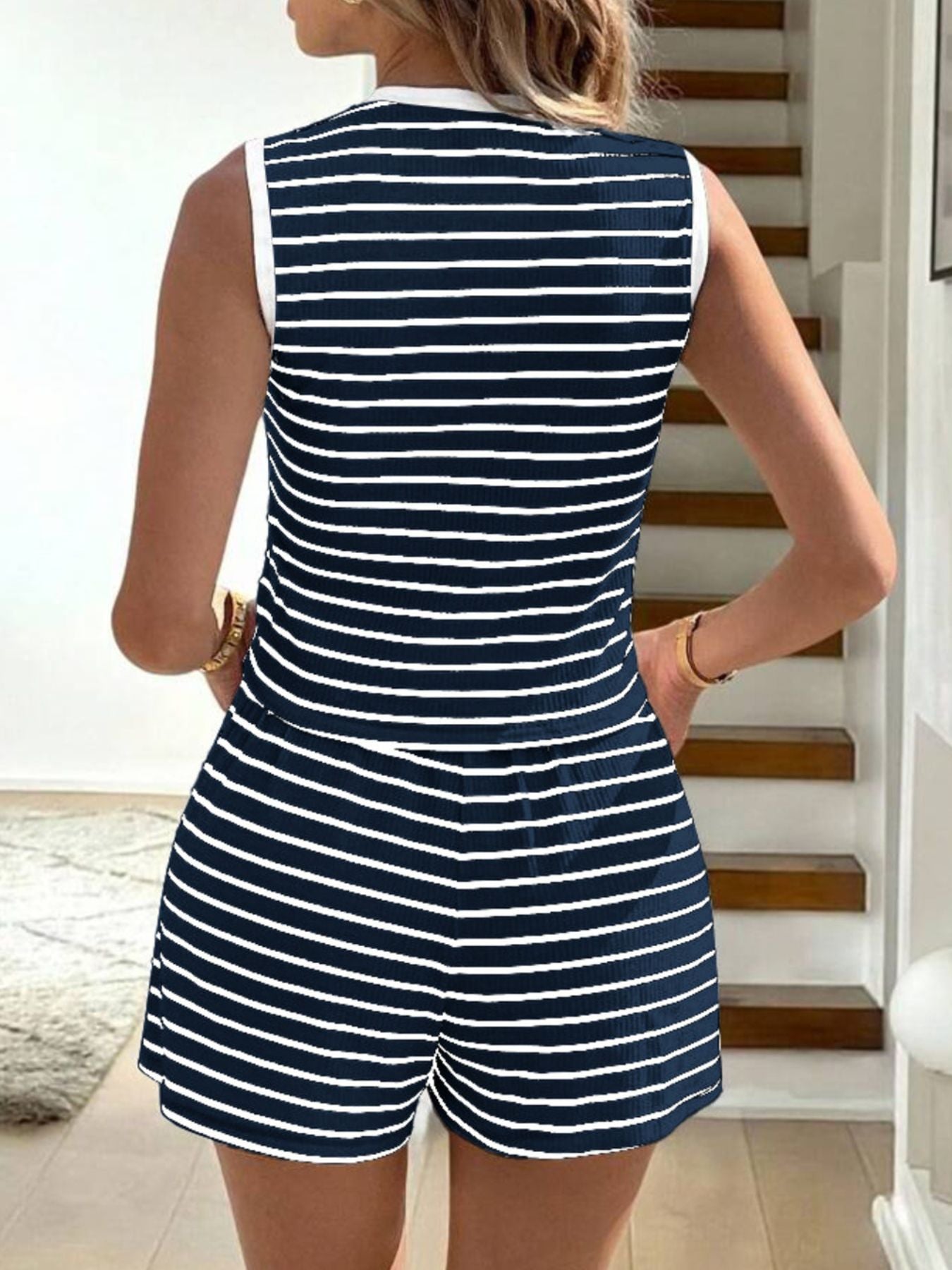 320be1ae-c3b6-4920-bf35-3d1699b717f8-Max.jpg Striped Knit Tie-Front Sleeveless Top & Shorts Set - Image 14