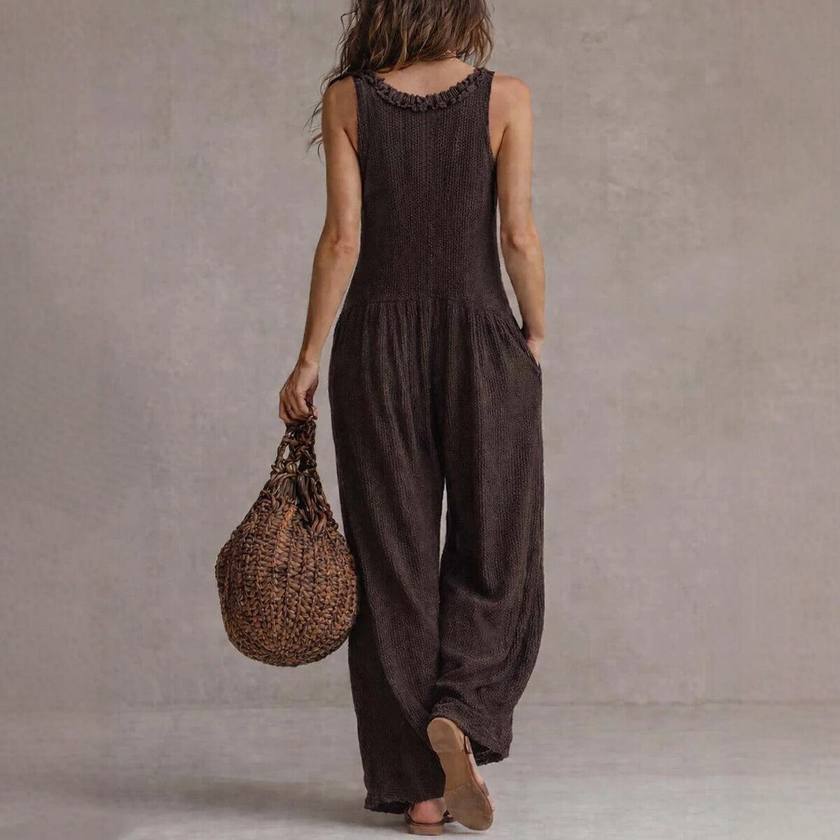 3446c408-b5b6-45b8-8cbd-96ae66be4f76.jpg Women's Loose V-Neck Sleeveless Wide-Leg Jumpsuit - Image 3