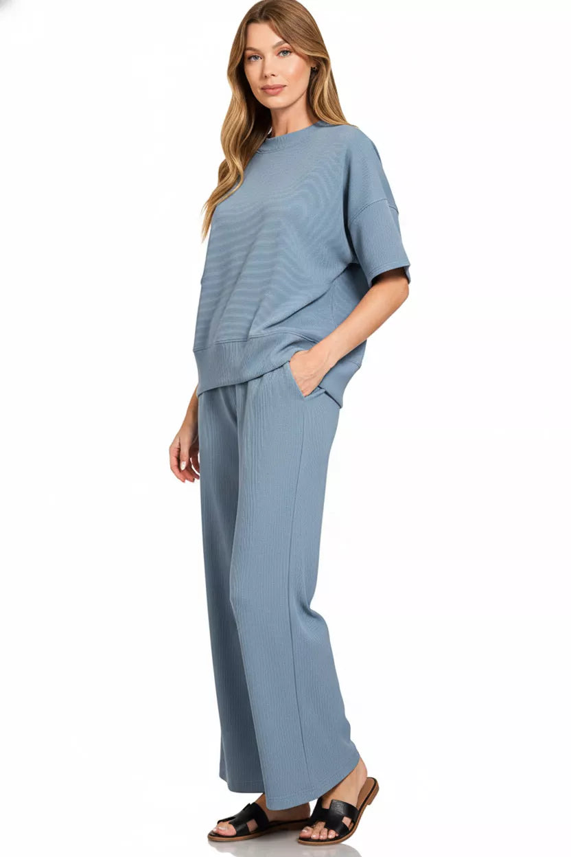 34b728cd-58fd-44e7-95bc-443af22855a0-Max-Origin.jpg Zenana Ribbed Round Neck Tee & Pants Set - Image 3