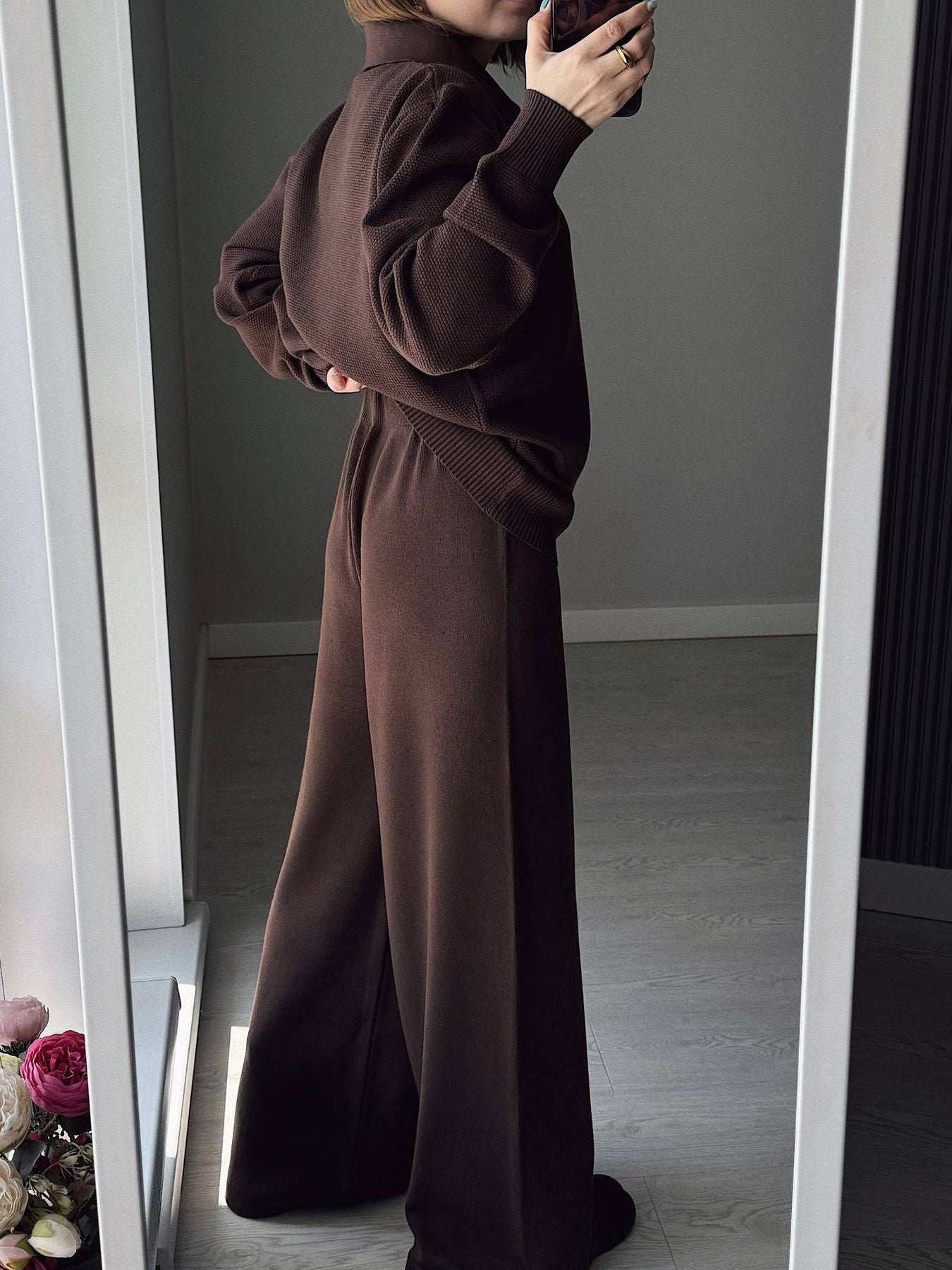 3667cb6e-6c8c-4366-8ff8-5f4951b3dabf-Max.jpg Polo Collar Top and Pants or Skirt Knit Set - Image 12