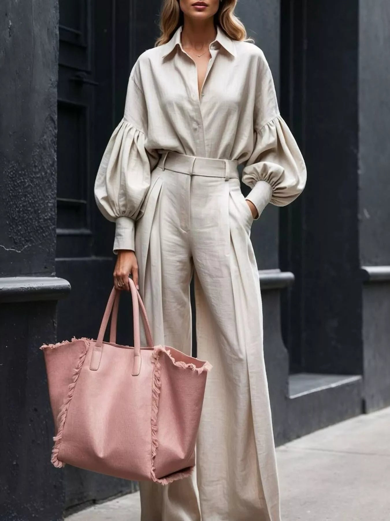 396f70c9-a232-488a-b294-8f5b4485ec34-Max-Origin.jpg Lantern Sleeve Shirt and Wide Leg Pants Set - Image 4