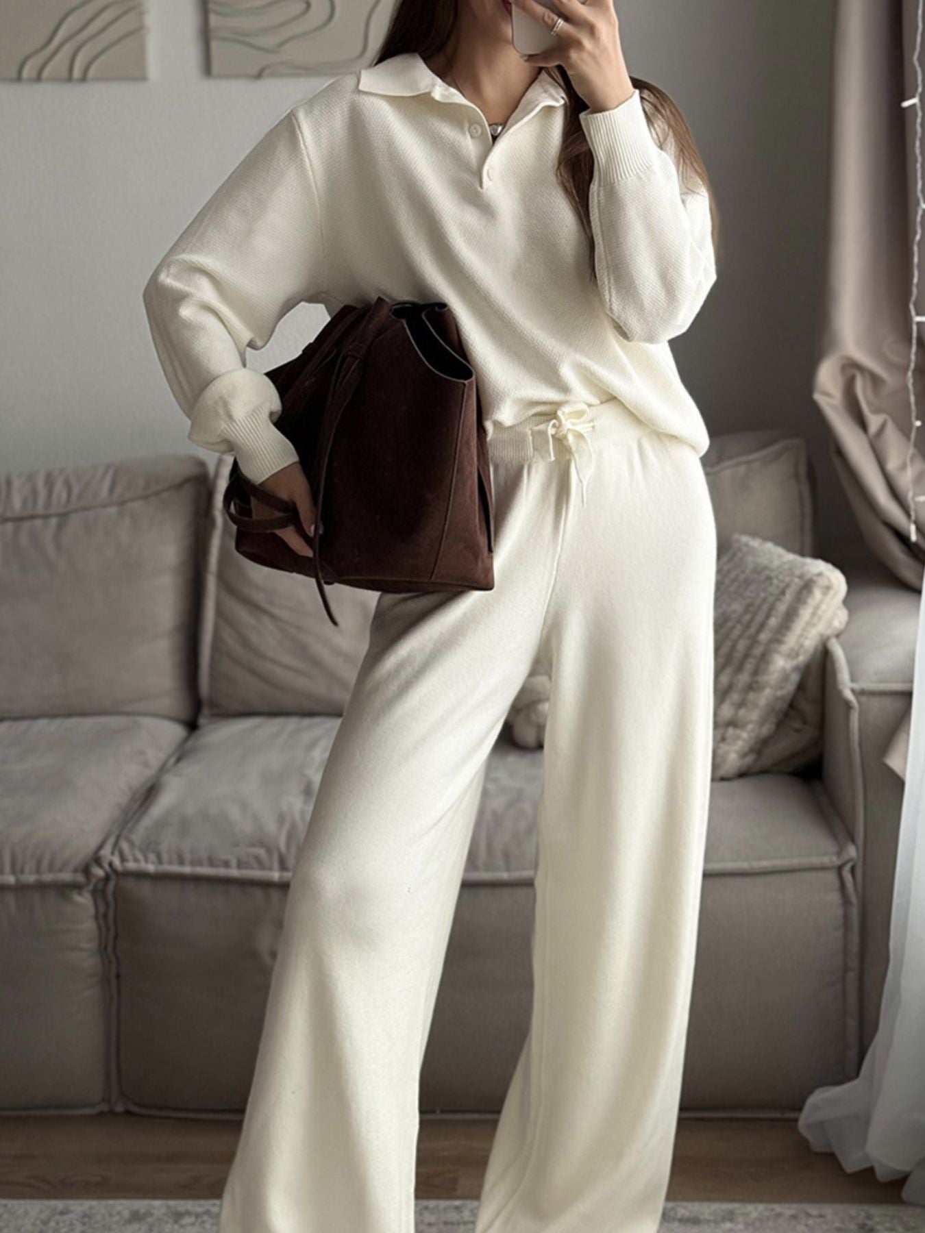 49e6f4ec-e220-4202-a79b-2612a9a096e2-Max.jpg Polo Collar Top and Pants or Skirt Knit Set - Image 5