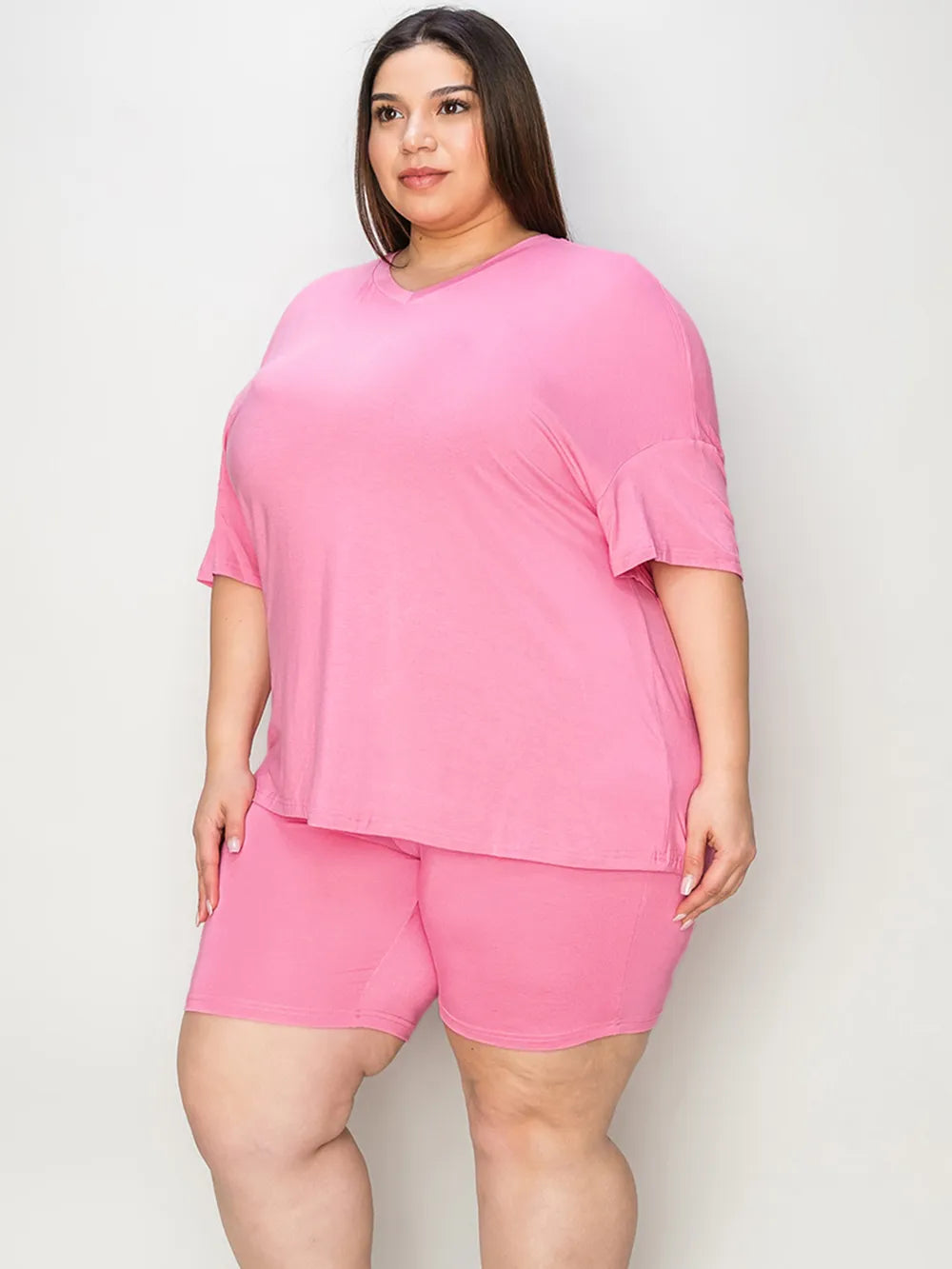 4dc6dae2-efd2-417c-8326-4a0bb6f5dcac-Max.jpg Basic Bae Full Size V-Neck Drop Shoulder T-Shirt and Shorts Set - Image 7