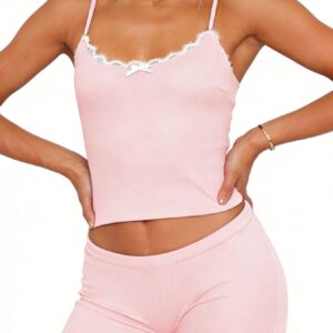 Contrast Trim Cami and Shorts Set