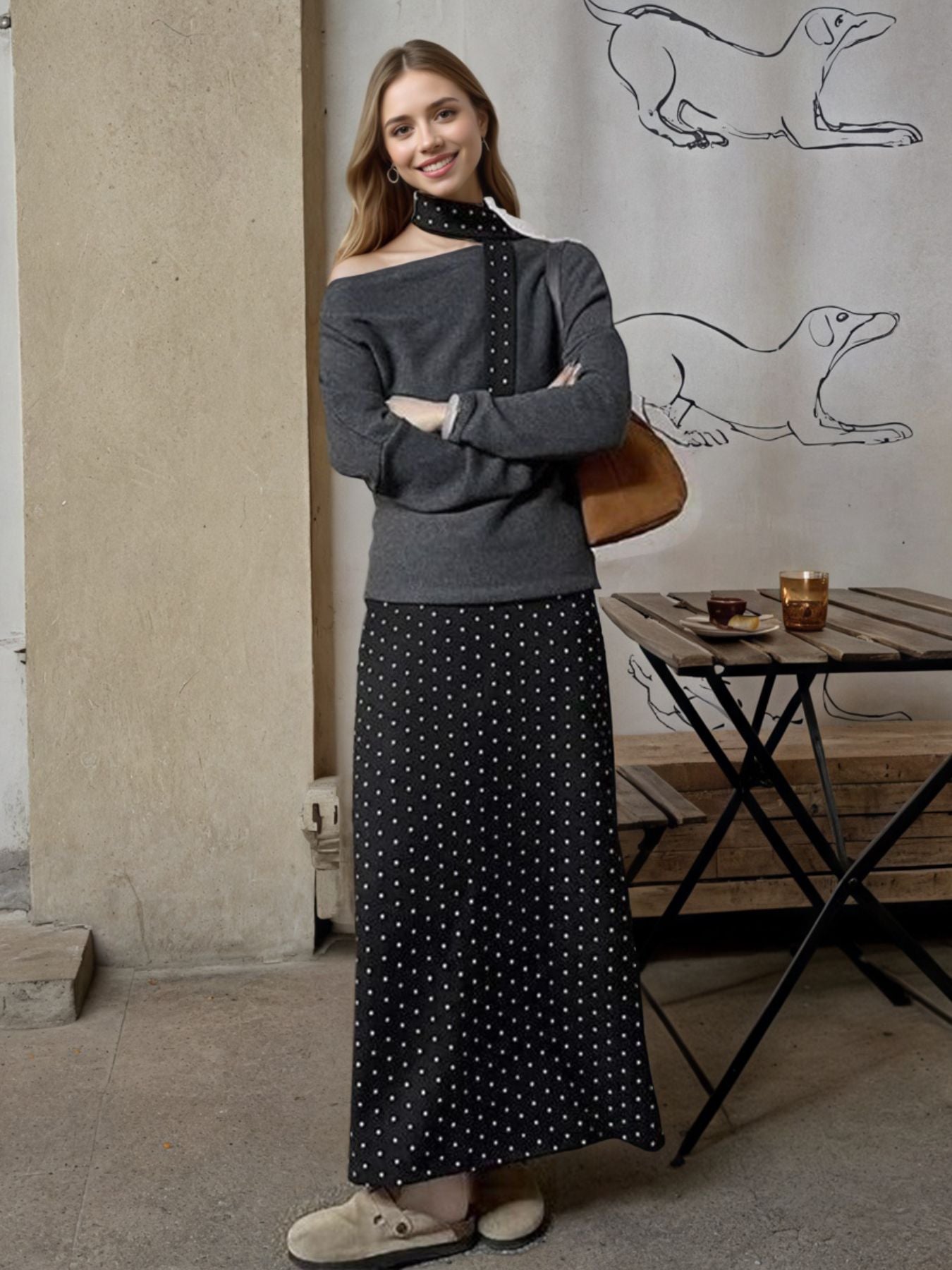 4edb206a-d743-49cf-ab8e-1bdcea0dc431-Max.jpg One Shoulder Top and Polka Dot Skirt Set