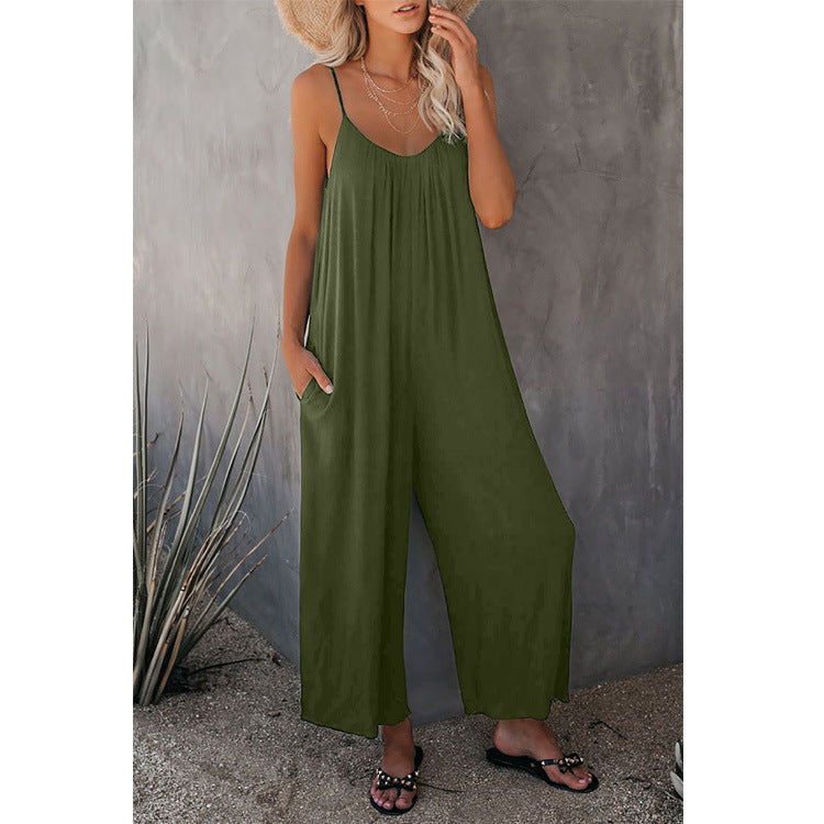 504a7351-c7d2-4fb2-a780-95b4345f6ca9.jpg Women's Pleated Chest Cross-Strap Jumpsuit - Image 2