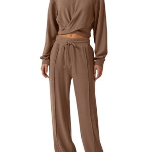 Twist-Front Long Sleeve Top and Pants Set