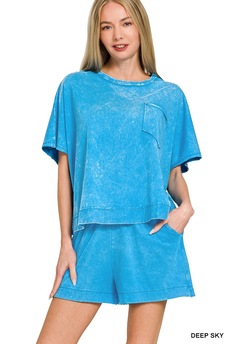 594985505e554fb8ae90f7ea8ce9f43c-Max.jpg Zenana Acid Washed Oversized Top & Shorts Set