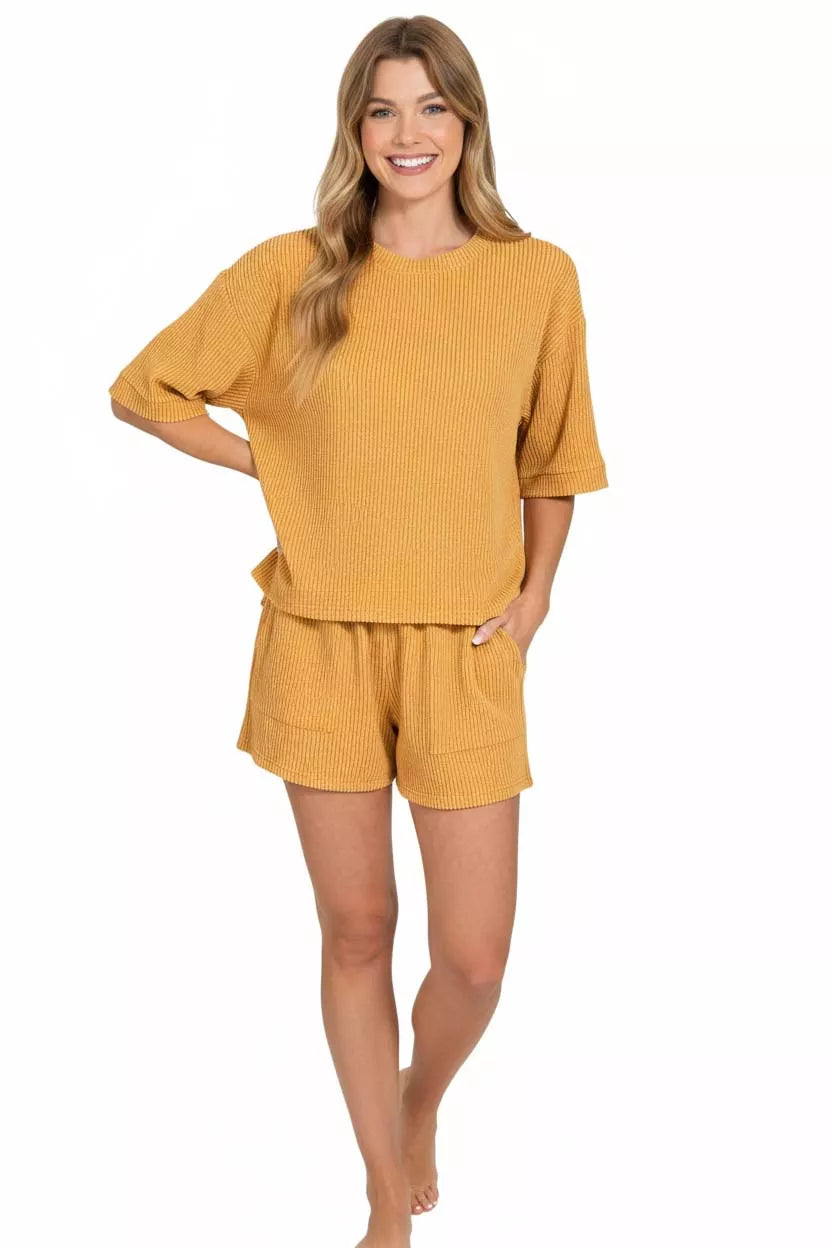 60a72093-a0df-4a1a-b08a-e37ae2c2601a-Max-Origin.jpg Zenana Raised Rib Short Sleeve Tee and Drawstring Shorts Set - Image 3