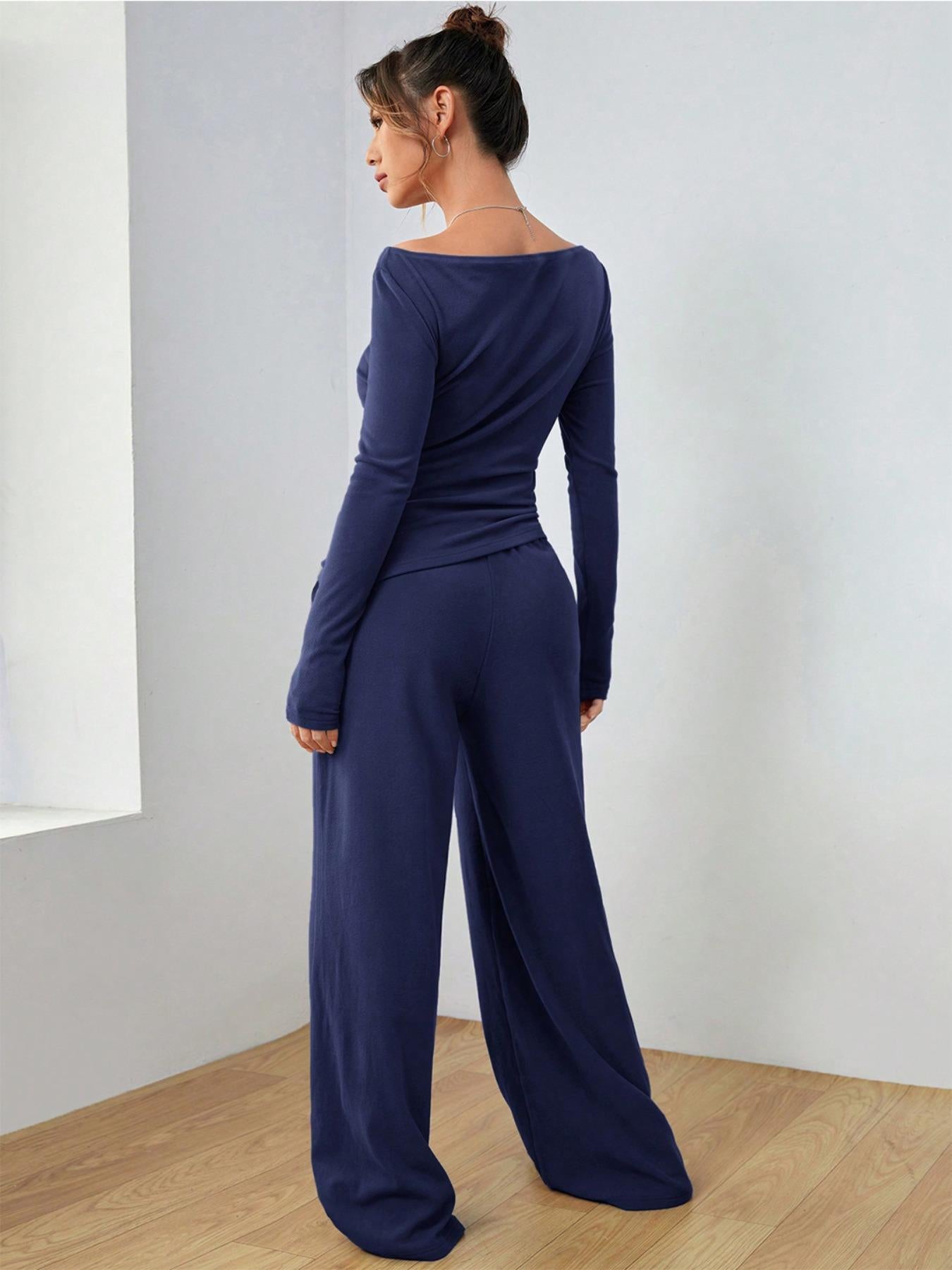 626df5a75ef7408db9acbfd270b65453-Max.jpg Long Sleeve Top and Wide Leg Pants Set - Image 3