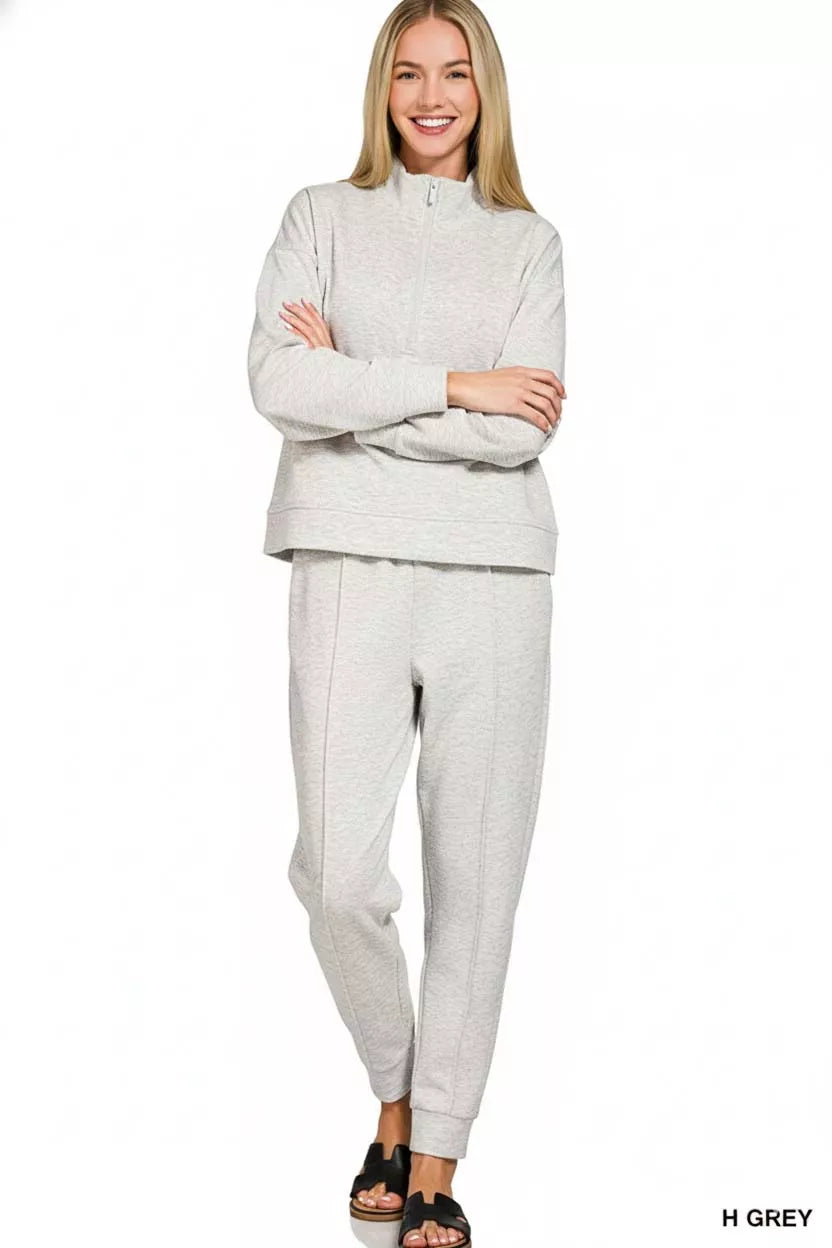 67fd85bb-1dad-4768-8ded-f13760927200-Max-Origin.jpg Zenana Scuba Half Zip Pullover and Jogger Set - Image 2