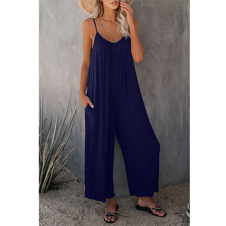 681c546c-732a-4b6e-b37f-2a58a6d15e38.jpg Women's Pleated Chest Cross-Strap Jumpsuit - Image 4