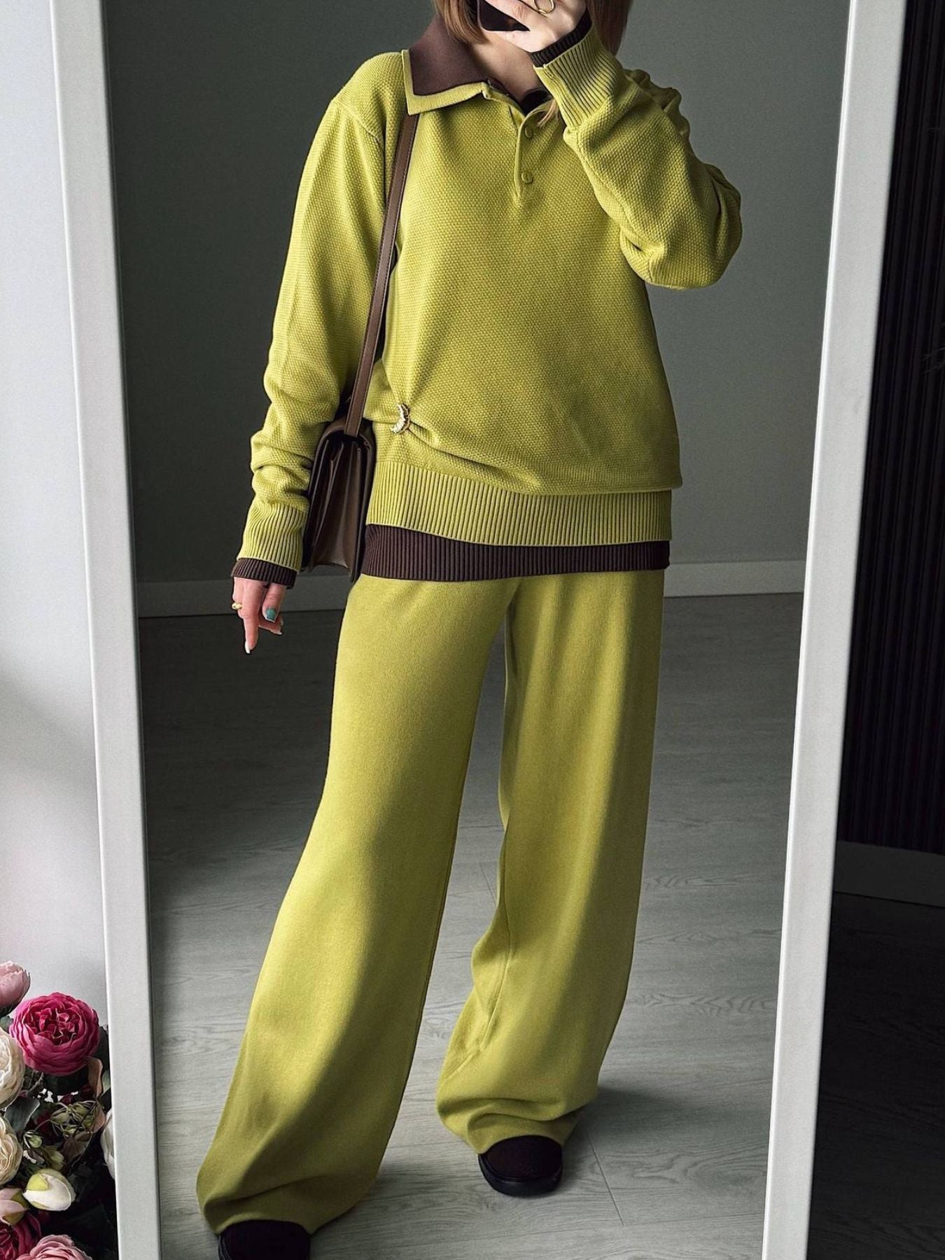 6c7f508a-6b23-43a0-8a16-c2bce9d10551-Max.jpg Polo Collar Top and Pants or Skirt Knit Set - Image 14