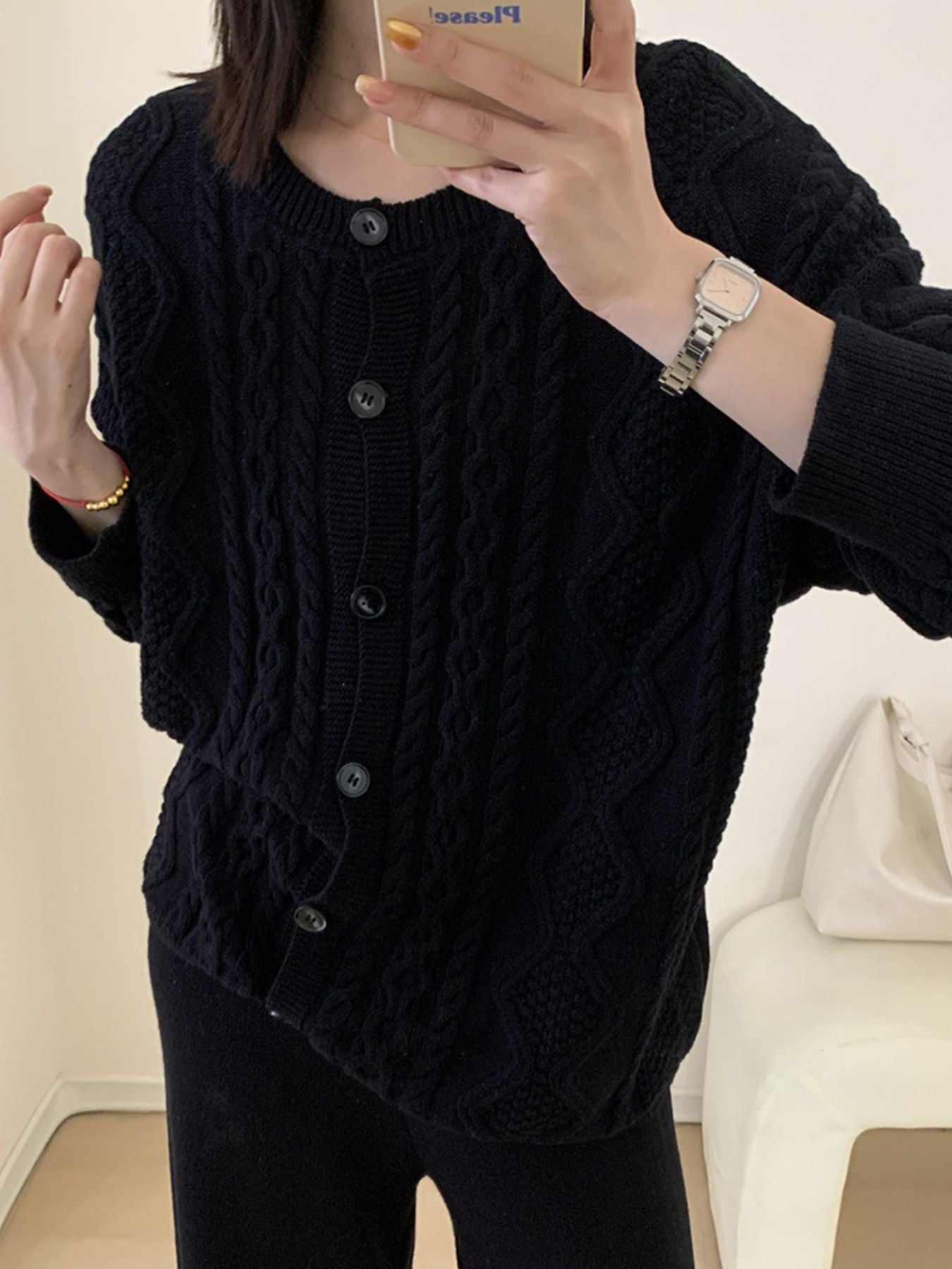 6e2fa1ab-f4ba-4b2c-9341-8f7df43653b2-Max.jpg Cable Knit Cardigan & Wide Leg Pants Sweater Set - Image 8