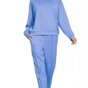 Zenana Scuba Mock Neck Sweatshirt and Joggers Set