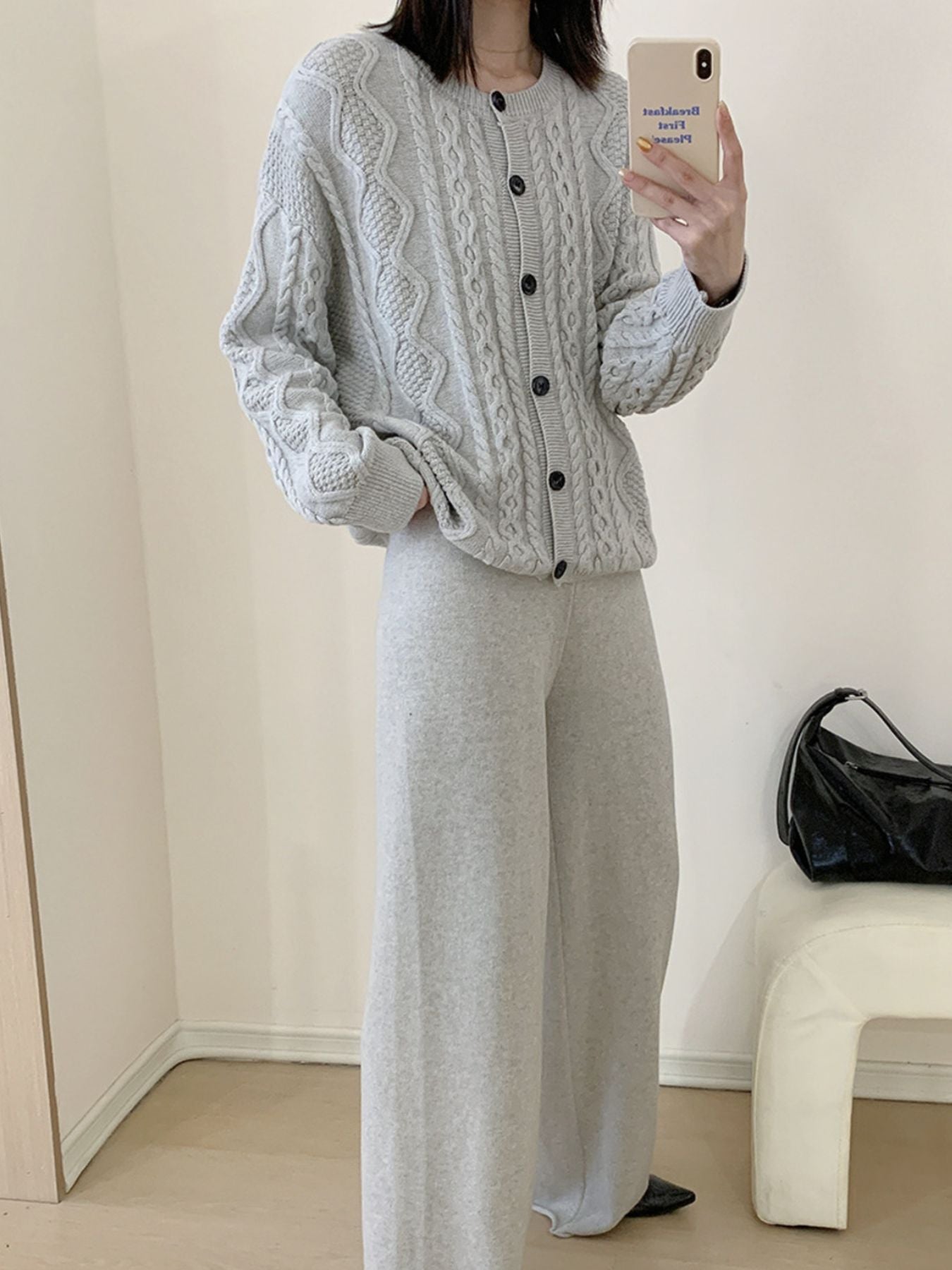724cad06-4309-4eb9-a0d1-2703a5abfa2d-Max.jpg Cable Knit Cardigan & Wide Leg Pants Sweater Set - Image 5