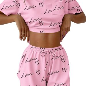 Printed Round Neck Tee and Shorts Set