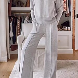 Full Size Cozy V-Neck Top and Pants Set Plus Size