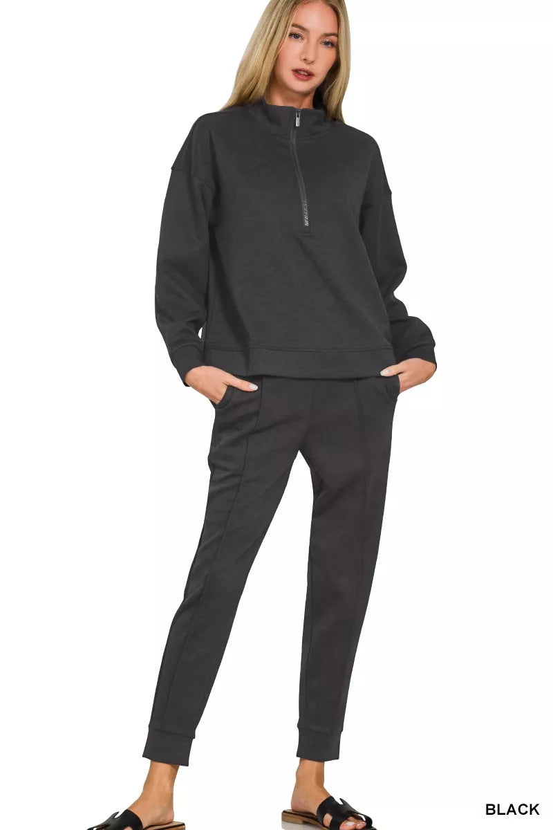7a0f58758e804fc08067386746d1dd50-Max-Origin.jpg Zenana Scuba Half Zip Pullover and Jogger Set