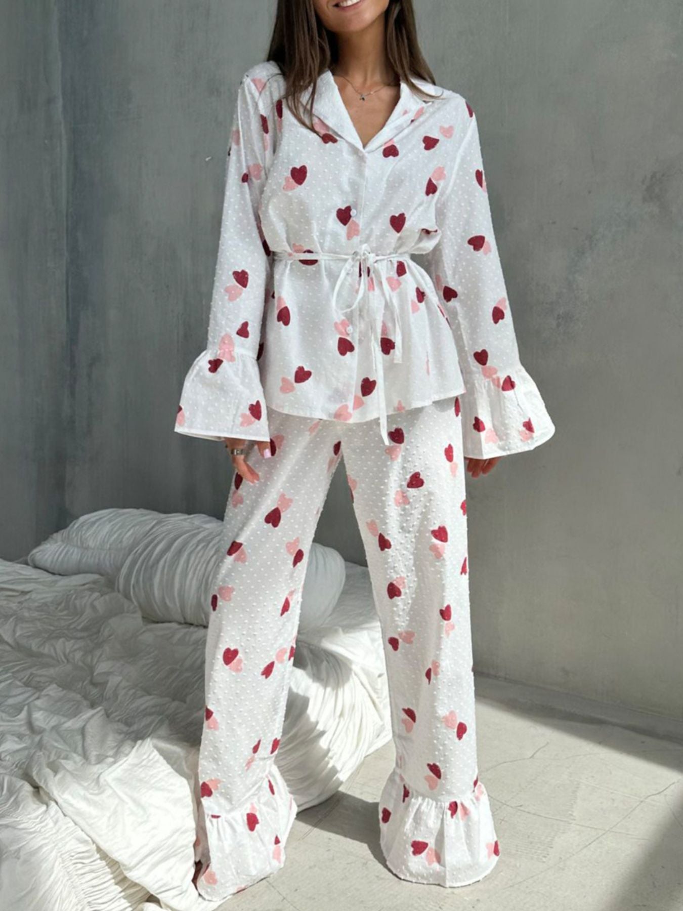 82282467-309f-476e-b637-5323cb3400d4-Max.jpg Heart Print Long Sleeve and Pants Lounge Set - Image 9