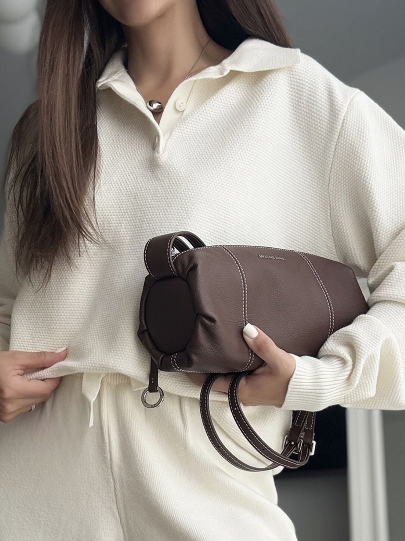 829703ae-c516-481d-bcd3-d4ceb2835f4d-Max.jpg Polo Collar Top and Pants or Skirt Knit Set - Image 3