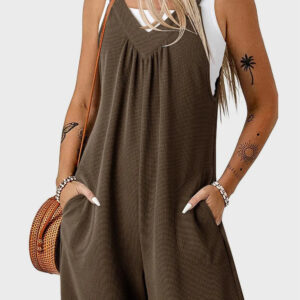 V-Neck Wide Strap Romper