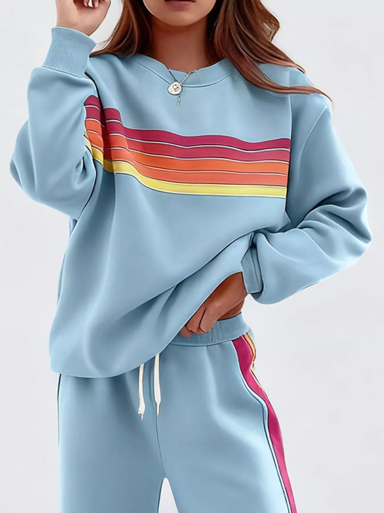 92a27279-878e-485a-a12a-9930f4ad63c1-Max-Origin.jpg Striped Round Neck Sweatshirt and Pants Set - Image 8