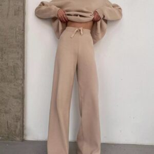 Full Size Turtleneck Long Sleeve Top and Pants Sweater Set Plus Size