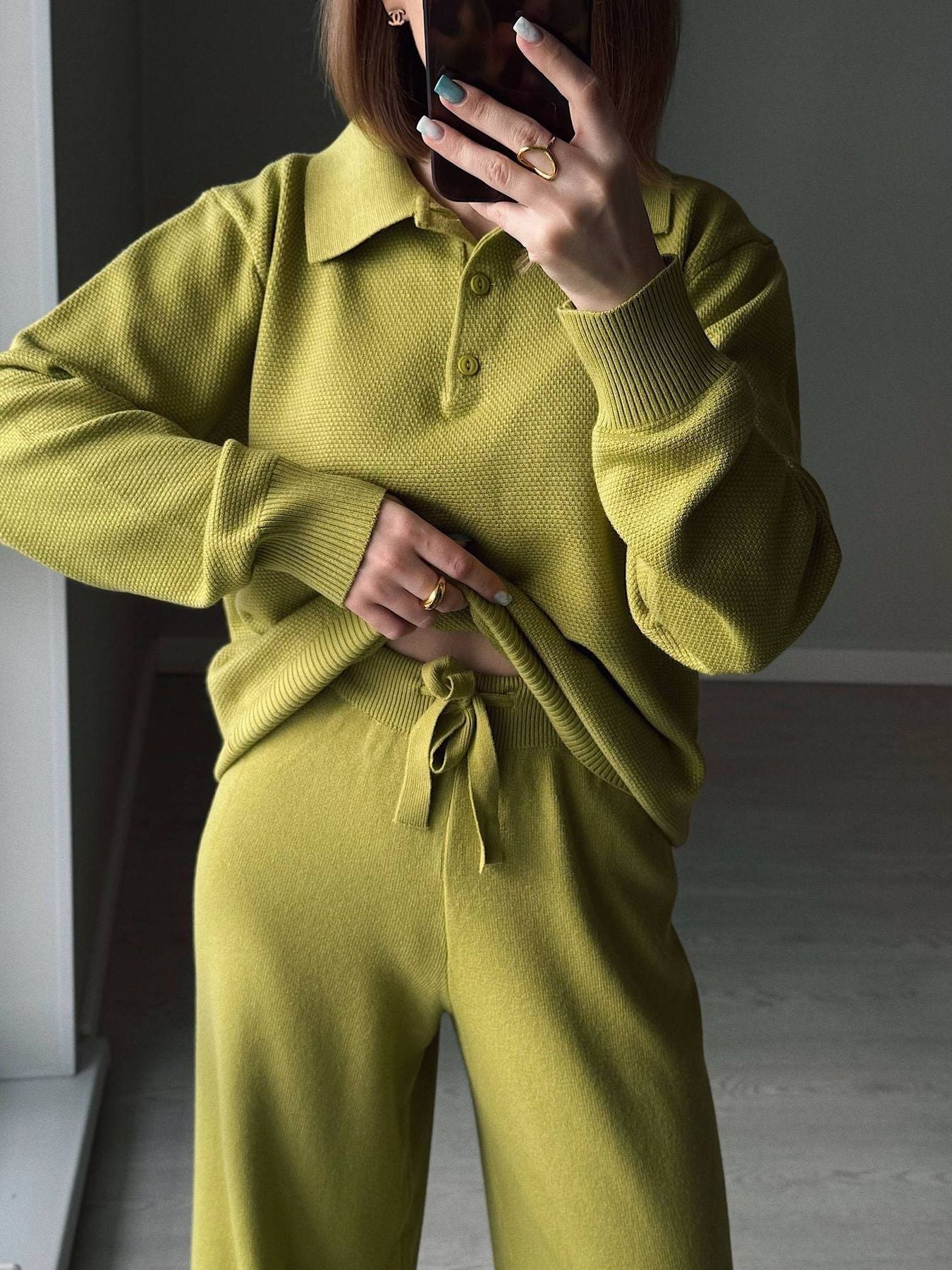 a69a3ef0-2880-4650-a52d-351afb52f027-Max.jpg Polo Collar Top and Pants or Skirt Knit Set - Image 15
