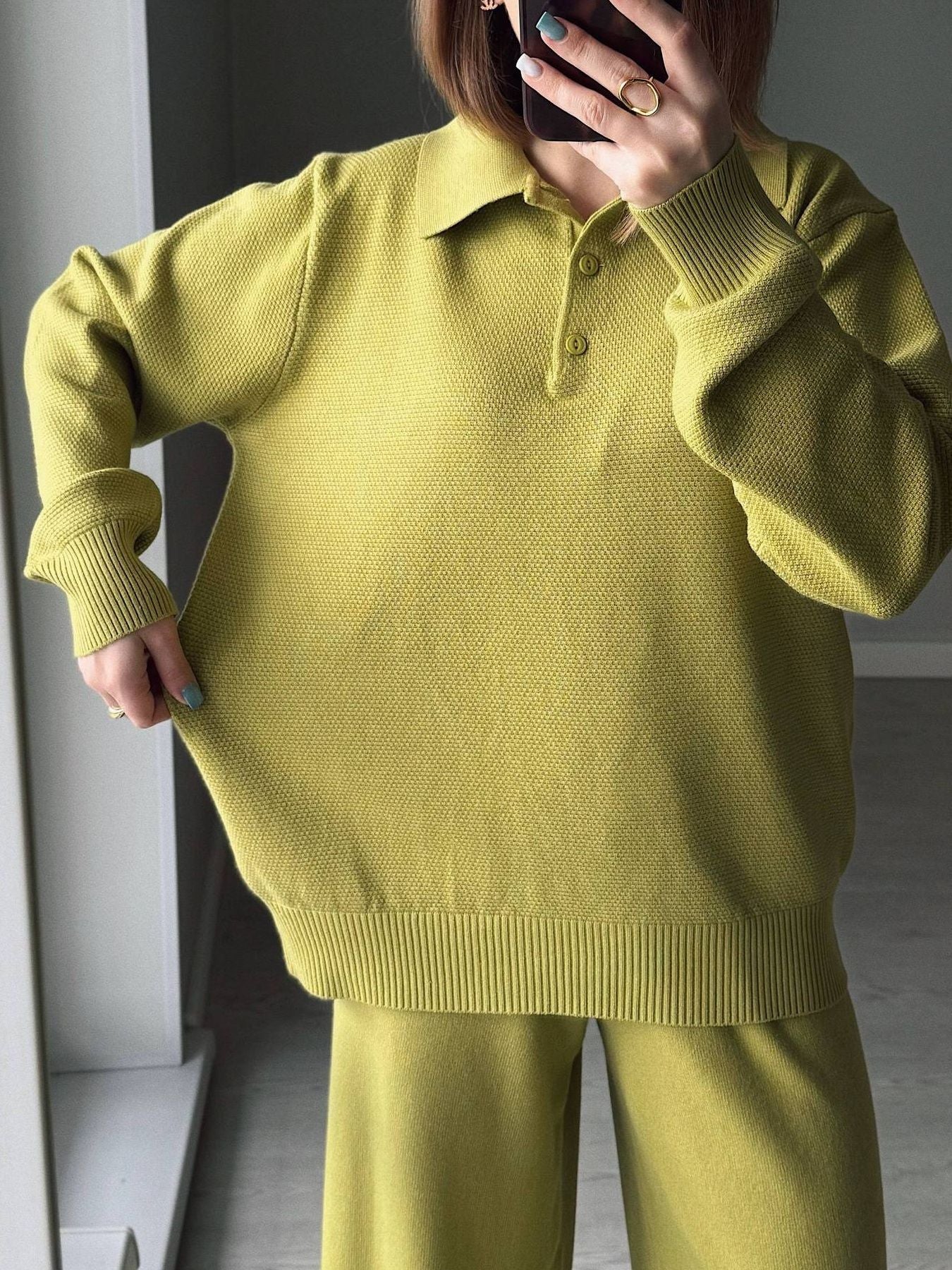 a73adf63-b5ac-4e55-9293-0ffd765a3f61-Max.jpg Polo Collar Top and Pants or Skirt Knit Set - Image 16
