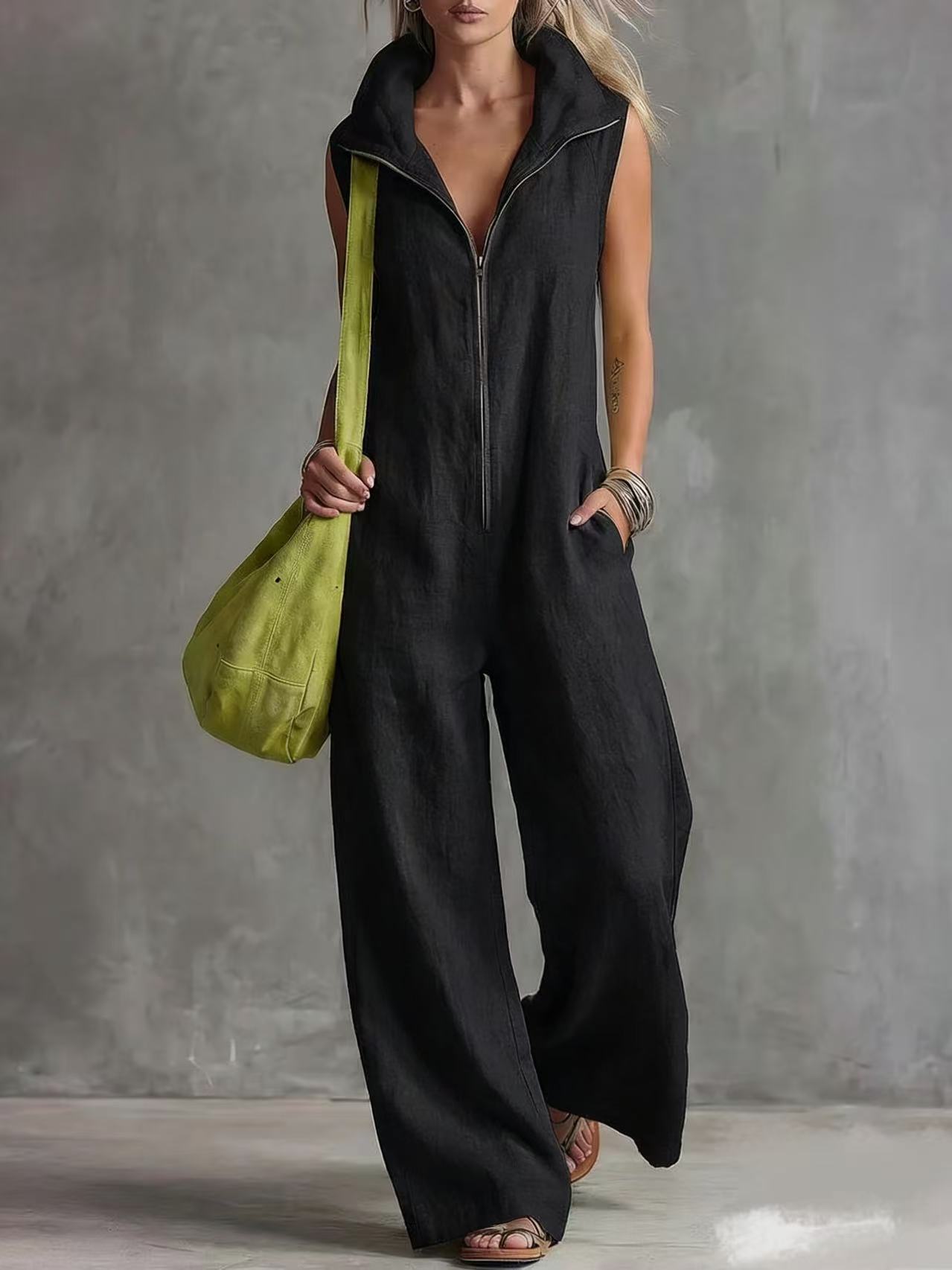 a846e8ac-0bfa-458b-8bc7-fd59aa7ea778.jpg Women's Loose Sleeveless Jumpsuit with Pockets – Linen-Look - Image 7