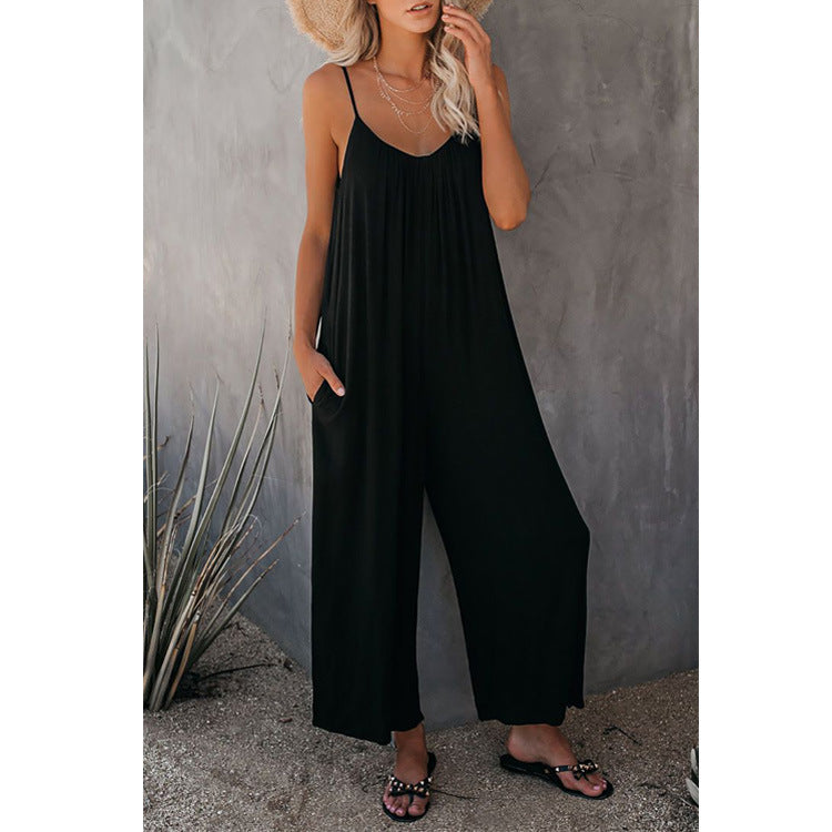 a9a716dc-0ee2-4604-b37d-49d804808779.jpg Women's Pleated Chest Cross-Strap Jumpsuit - Image 3
