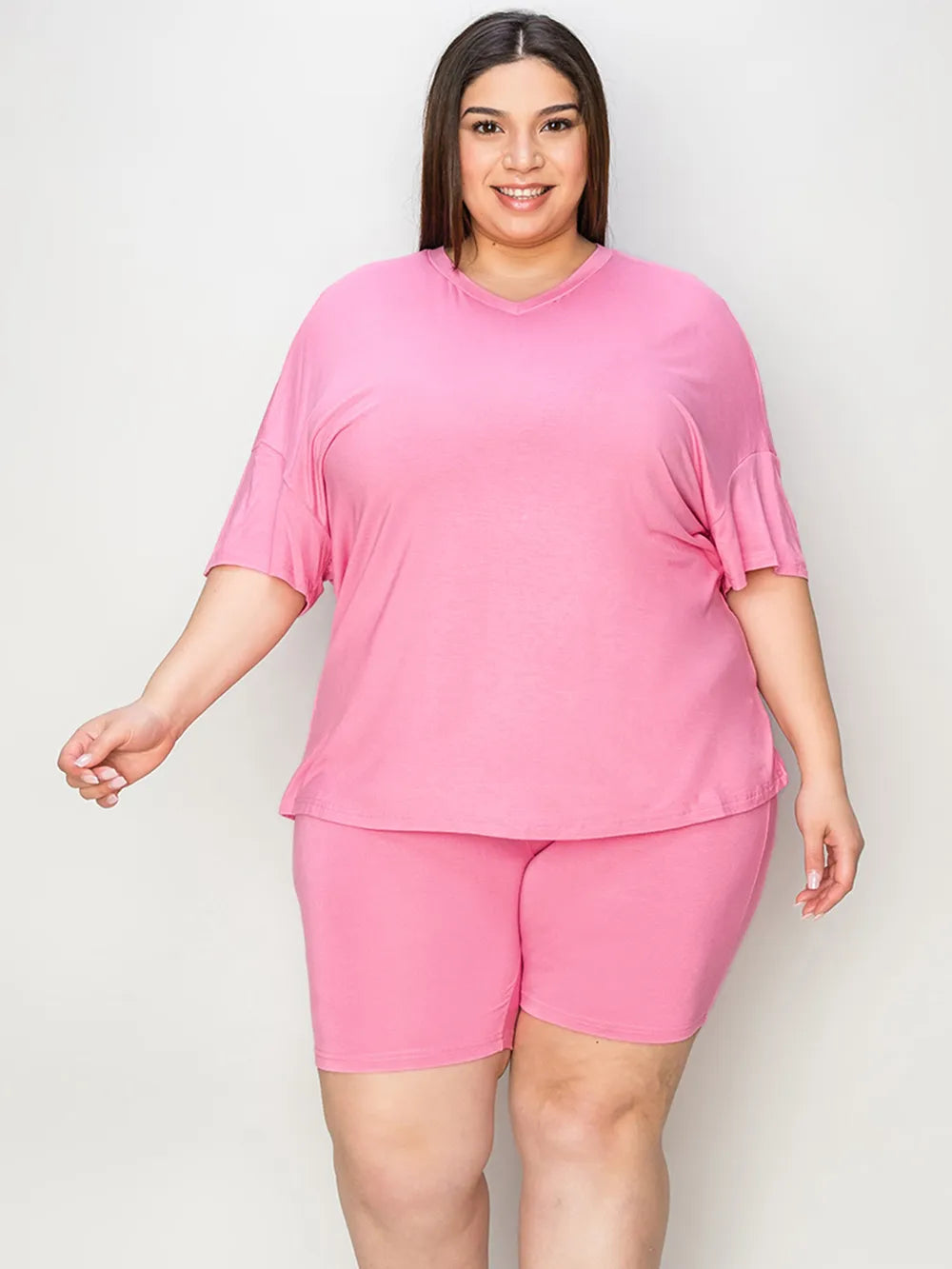 ac84ed61-2a1b-4454-b80c-8562555d485f-Max.jpg Basic Bae Full Size V-Neck Drop Shoulder T-Shirt and Shorts Set - Image 6