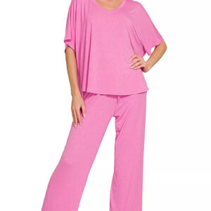 Zenana V-neck Oversized Top & Pants Set