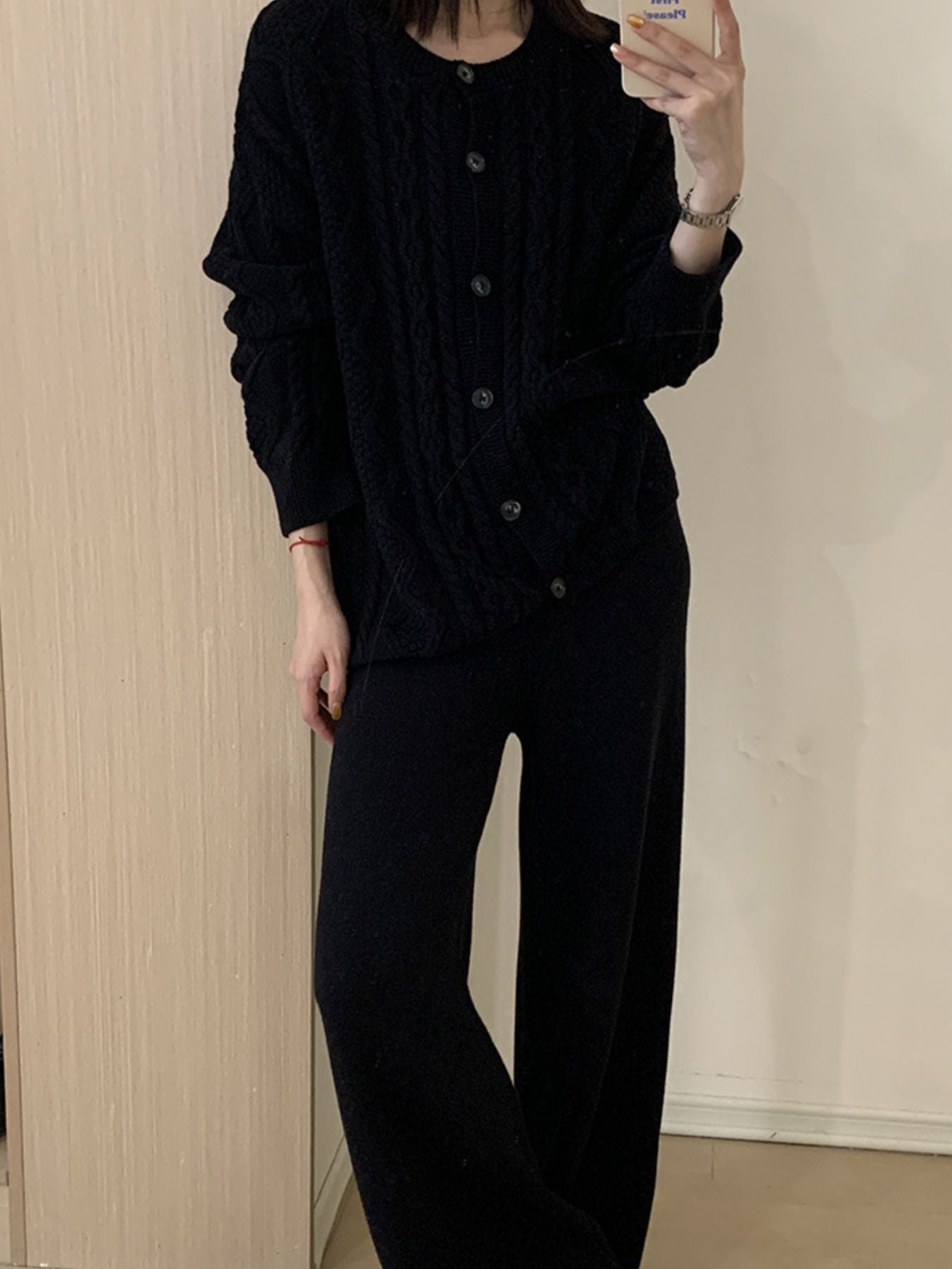 b4e69ae6-f3dd-4d9c-b871-e6c9a60ff2bb-Max.jpg Cable Knit Cardigan & Wide Leg Pants Sweater Set - Image 9