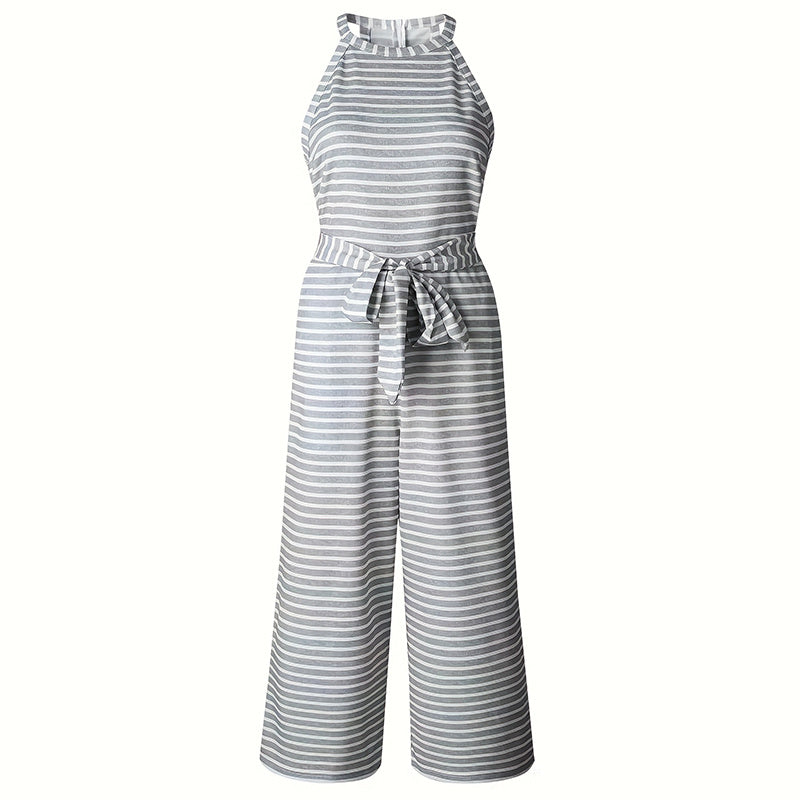 b69aafb7-7a15-4072-91a0-c4cbb6ef8064.jpg Casual Striped Jumpsuits Summer Cap Sleeve Wide Leg Jumper - Image 3
