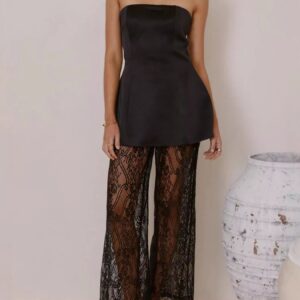 Tube Top and Lace Pants Set