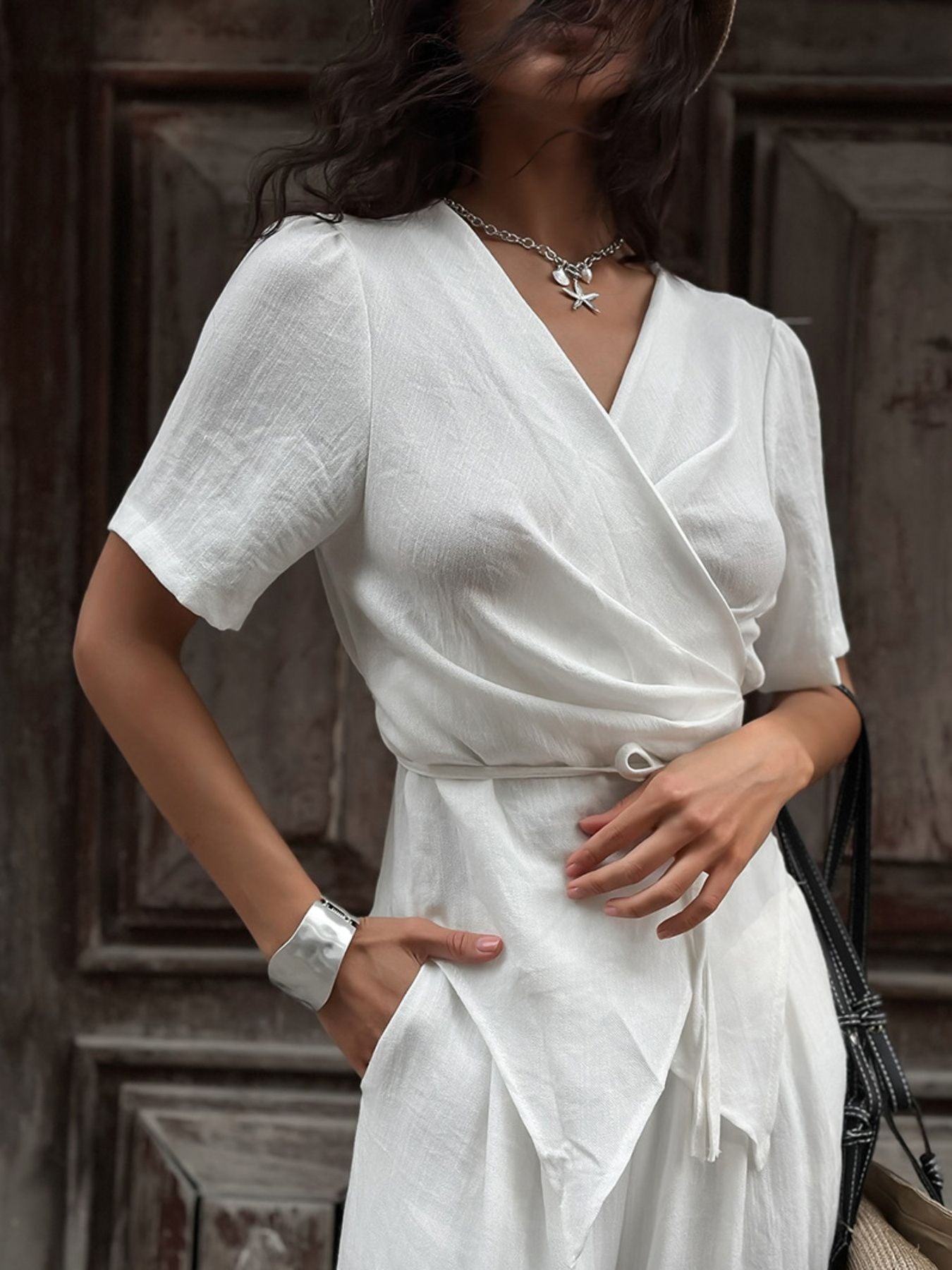 c2b7808f-4425-4d8b-bd77-7304266718e4-Max.jpg Wrap Top & Wide Leg Pants Set - Image 4